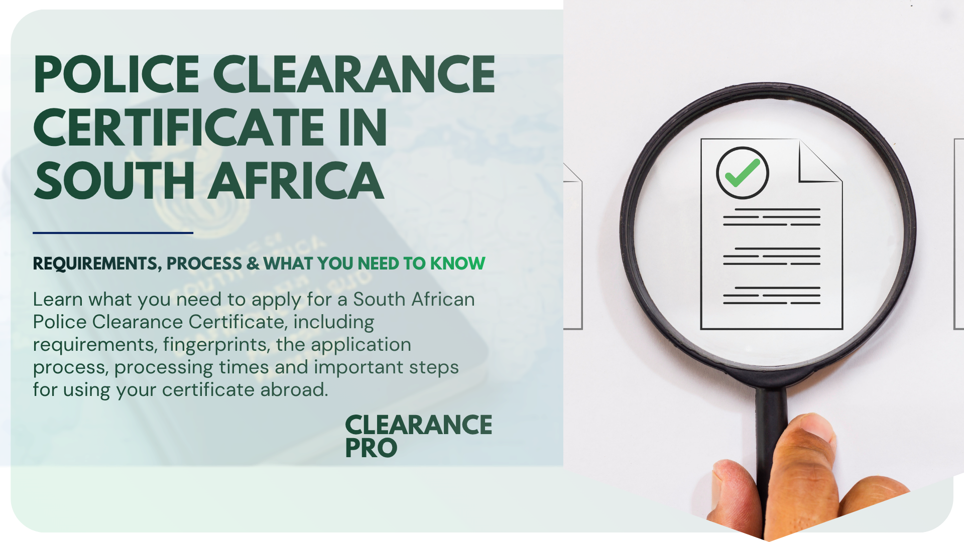 Police Clearance Certificate South Africa: Requirements & Process | Clearance Pro